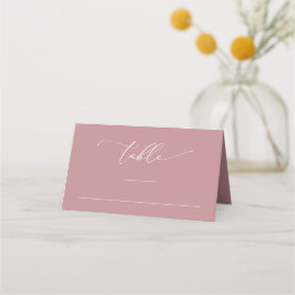 Dusty Rose Pink Minimalistisch 3 Hochzeiten Tischn Platzkarte