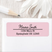 Dusty Rose pink minimalistisch Rücksendetikett (Insitu)