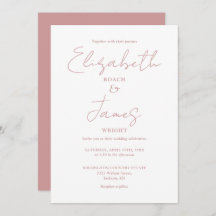 Dusty Rose Pink Minimalistische Elegante Script Ho
