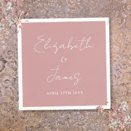 Dusty Rose Pink Moderne Minimalistische Skripthoch Serviette