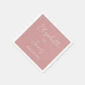 Dusty Rose Pink Moderne Minimalistische Skripthoch Serviette (Ecke)
