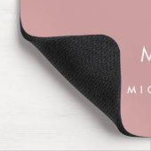 Dusty Rose Pink | Modernes Monogramm Mousepad (Ecke)