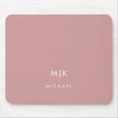 Dusty Rose Pink | Modernes Monogramm Mousepad (Vorne)
