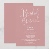 Dusty Rose Pink Modernes Script Bridal Bunch Dusch Einladung (Vorne/Hinten)