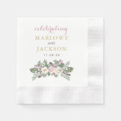 Dusty Rose Pink Moody Boho Wedding Monogram Serviette (Vorderseite)