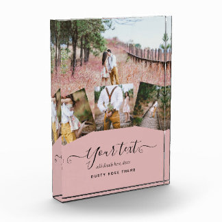 Dusty Rose Pink Newlyweds Wedding FOTO Gift