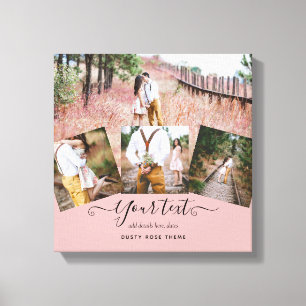 Dusty Rose Pink Newlyweds Wedding FOTO Gift Leinwanddruck