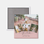 Dusty Rose Pink Newlyweds Wedding FOTO Gift Magnet (Vorderseite/Rückseite)