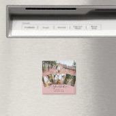 Dusty Rose Pink Newlyweds Wedding FOTO Gift Magnet (In Situ (Geschirrspüler))