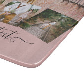 Dusty Rose Pink Newlyweds Wedding FOTO Gift Schneidebrett (Ecke)