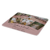 Dusty Rose Pink Newlyweds Wedding FOTO Gift Schneidebrett (Ecke)