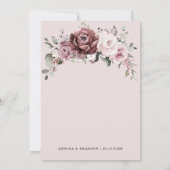 Dusty Rose Pink Peach Floral Wedding Einladung (Rückseite)
