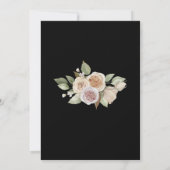 Dusty Rose Pink Peach Schwarzer Blütenhochzeit Einladung (Rückseite)