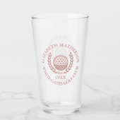 Dusty Rose Pink Personalized Golf Club Name Glas (Vorderseite)