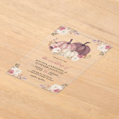 Dusty Rose Pink Pumpkin and Ivory Floral Wedding Acryleinladungen (Ablage )