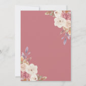 Dusty Rose Pink Pumpkin Floral Brautparty Einladung (Rückseite)