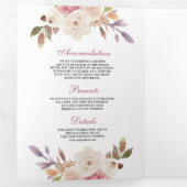 Dusty Rose Pink Pumpkin und Elfenbein Blumenhochze Dreifach Gefaltete Einladung (Innen Erste Seite)