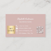 Dusty rose pink qr code business logo treuekarte (Rückseite)