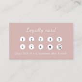 Dusty rose pink qr code business logo treuekarte (Vorderseite)