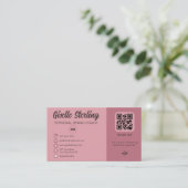 Dusty Rose Pink QR Foto Monogramm Visitenkarte (Stehend Vorderseite)