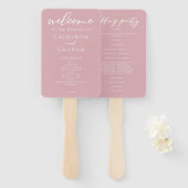 Dusty Rose Pink Romantic Wedding Programm Fächer (Vorne und Hinten)