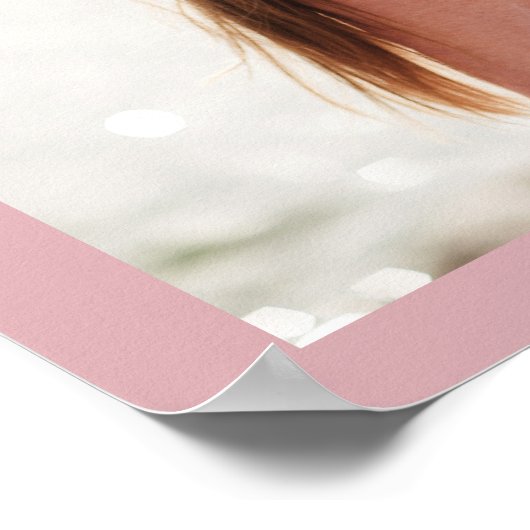 Dusty Rose Pink Romantisches Couple Foto Hochzeit Poster (Ecke)