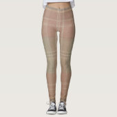 Dusty Rose Pink Sage Tartan Plaid Leggings (Vorderseite)