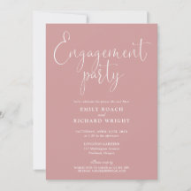 Dusty Rose Pink Script Engagement Party