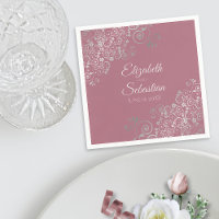 Dusty Rose Pink & Silver Frills Elegante Hochzeit