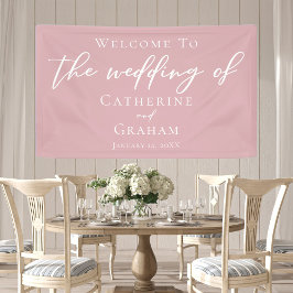 Dusty Rose Pink Typografy Feminine Wedding Banner