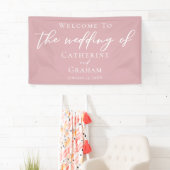Dusty Rose Pink Typografy Feminine Wedding Banner (Insitu)