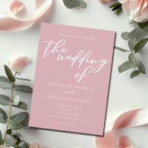 Dusty Rose Pink Typografy Feminine Wedding