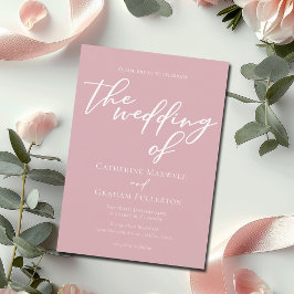 Dusty Rose Pink Typografy Feminine Wedding Einladung