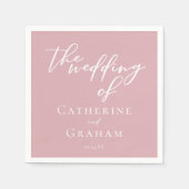 Dusty Rose Pink Typografy Feminine Wedding Serviette (Vorderseite)
