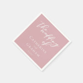Dusty Rose Pink Typografy Feminine Wedding Serviette (Ecke)