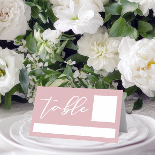 Dusty Rose Pink Typografy Romantic Wedding Platzkarte