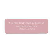 Dusty Rose Pink Typografy Wedding Rücksendeadresse (Vorne)