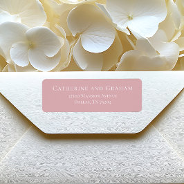 Dusty Rose Pink Typografy Wedding Rücksendeadresse