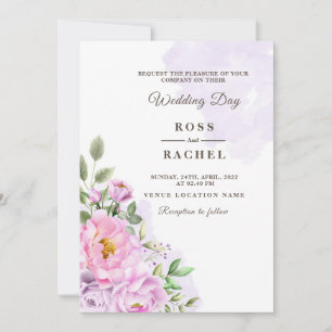 Dusty Rose Pink und Gold Blumengrün Hochzeit I Einladung