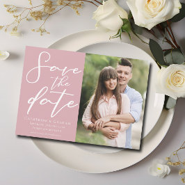 Dusty Rose Pink Verlobung Couple Foto Save The Date