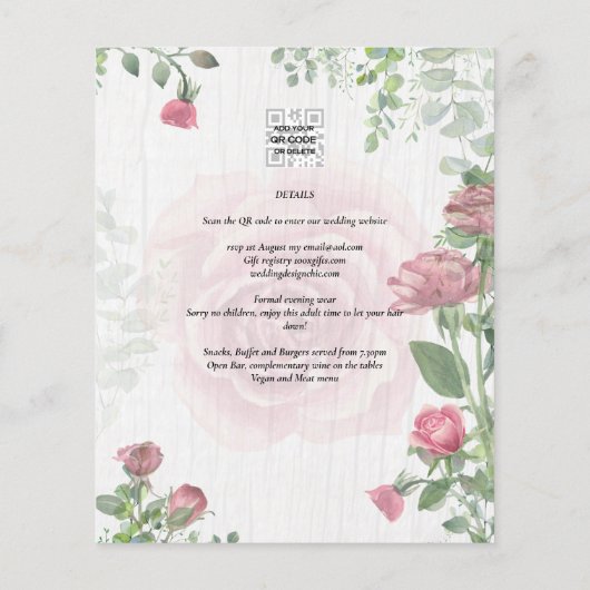 Dusty Rose Pink Wedding (Rückseite)
