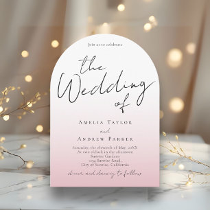 Dusty Rose Pink Wedding Invitation Foto QR Code Einladung