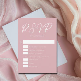 Dusty Rose Pink Wedding Meets Choice RSVP Karte