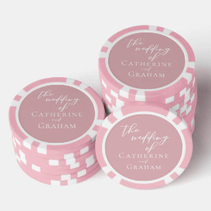 Dusty Rose Pink Wedding Personalisiert Pokerchips