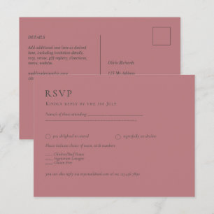Dusty Rose Pink Wedding Postkarte