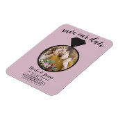 Dusty Rose Pink Wedding Ring Foto Save the Date Magnet (Linke Seite)