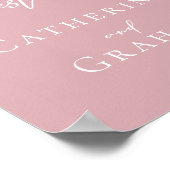 Dusty Rose Pink Wedding Sign Unser Gästebuchposter Poster (Ecke)