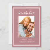 Dusty Rose Pink Wedding Verlobung Picture Save The Date (Vorderseite)