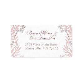 Dusty Rose Pink Wedding Vintag Botanisch Adressaufkleber