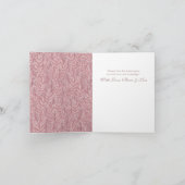 Dusty Rose Pink Wedding Vintag Botanisch Dankeskarte (Innenseite)
